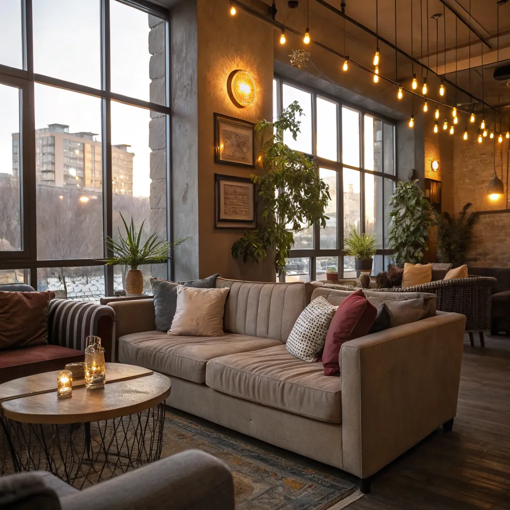 Cozy casual lounge interior